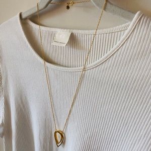 Gorjana Long Drop Leaf Style Necklace